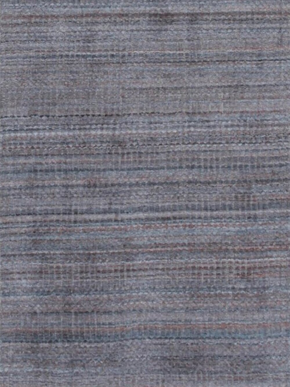Gray Blue Handmade Wool Area Rug 3' x 5' Striated Modern Accent Rug
